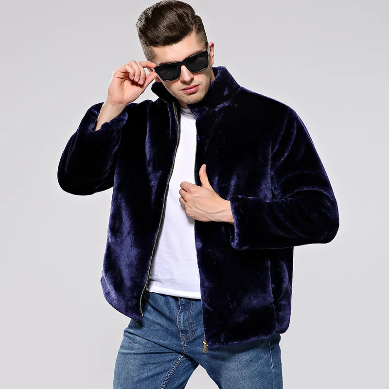 2019 Autumn and Winter new Men's Faux Fur coat Mink Fur coat tide Male Whole Suede Fur Color Black / Blue / Brown / Silver gray
2019 Autumn and Winter new Men's Faux Fur coat Mink Fur coat tide Male Whole Suede Fur Color Black / Blue / Brown / Silver gray