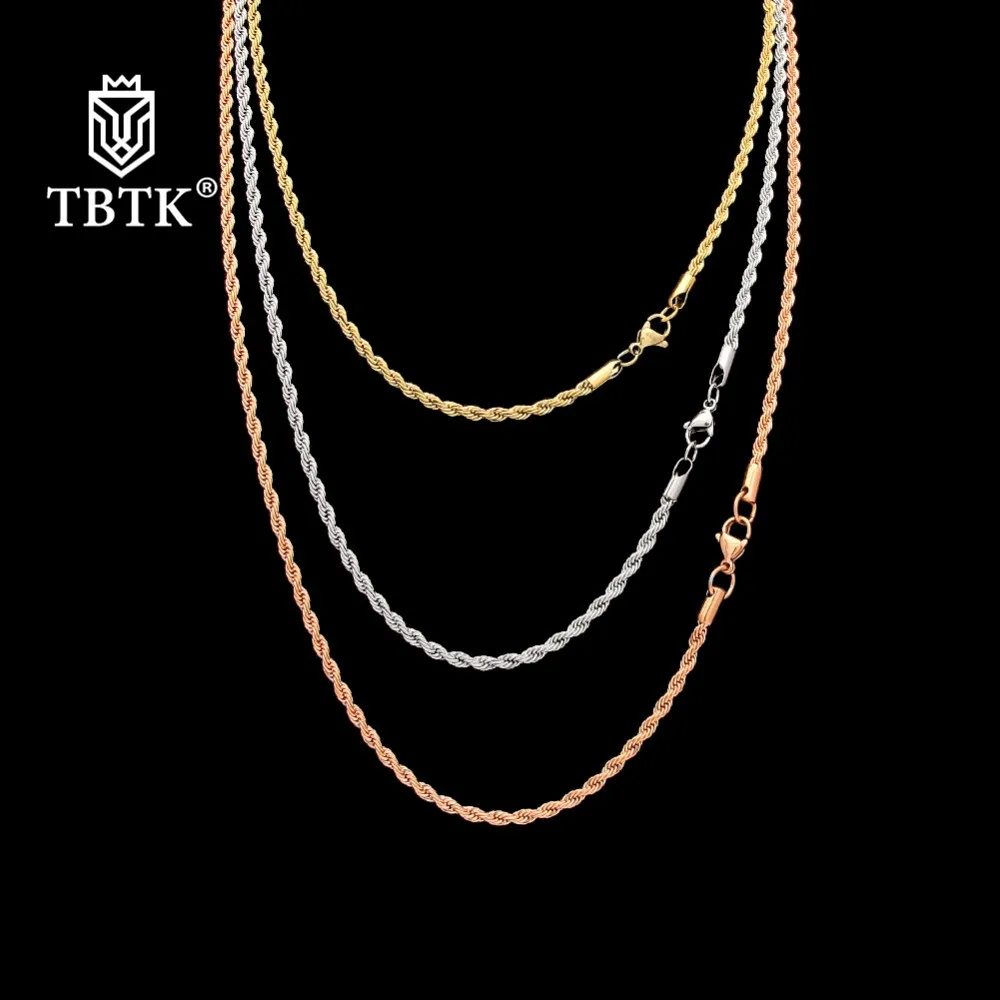TBTK Golden Silver Color Rose Gold Rope Chain Simple Style Metal Trendy Link Unisex Punk Necklace
TBTK Golden Silver Color Rose Gold Rope Chain Simple Style Metal Trendy Link Unisex Punk Necklace