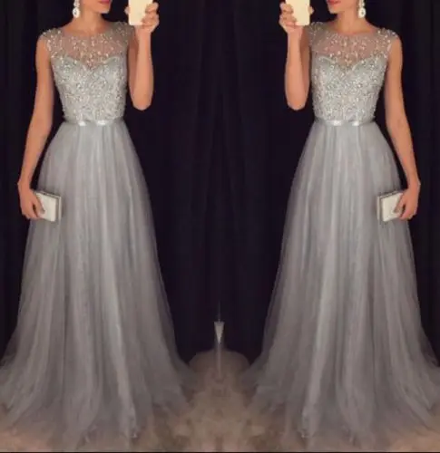 2018 New Women Formal Dresses Evening Party Ball Prom Sexy Gown Sequin Fashion Long | Женская одежда