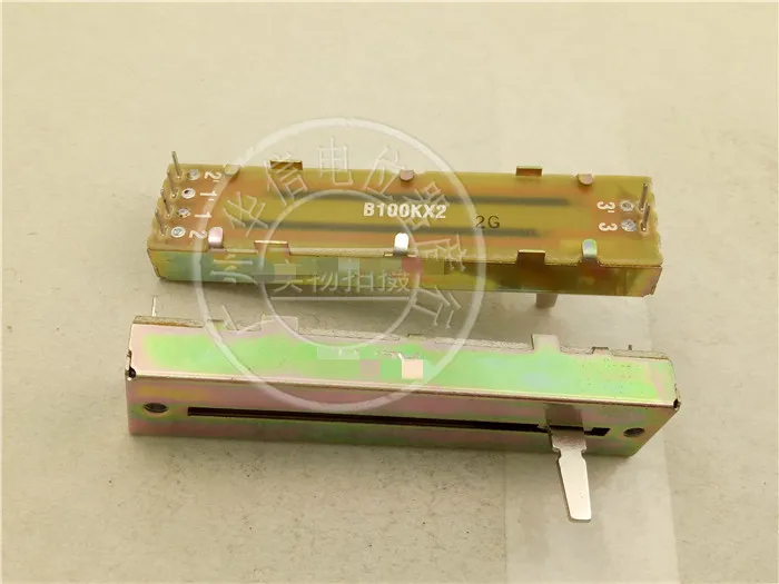 1pcs MX-100 for ALPHA Straight Slide Potentiometer B100Kx2 for BEHRINGER Mixer / 72mm Double linkage With Axis Fader B100Kx2 15D
1pcs MX-100 for ALPHA Straight Slide Potentiometer B100Kx2 for BEHRINGER Mixer / 72mm Double linkage With Axis Fader B100Kx2 15D