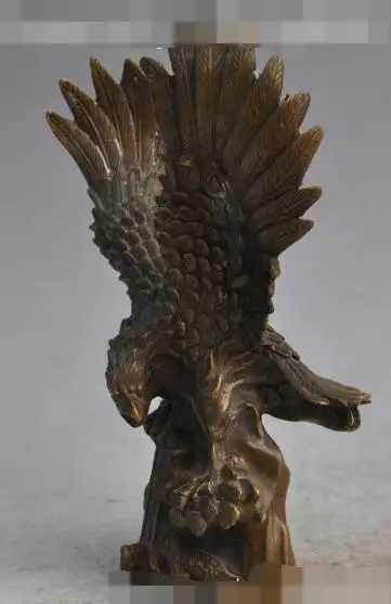 S00586 8"Chinese fengshui bronze copper fly Eagle Hawk animal bird beast Success statue
S00586 8"Chinese fengshui bronze copper fly Eagle Hawk animal bird beast Success statue