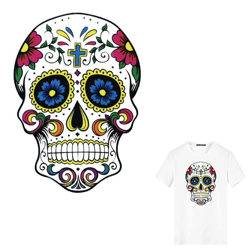 Iron on Patches Big Skull Punk Heat Transfers for Clothes Stickers Military Badges DIY T-shirt Applique Tops Print Washable E
Iron on Patches Big Skull Punk Heat Transfers for Clothes Stickers Military Badges DIY T-shirt Applique Tops Print Washable E