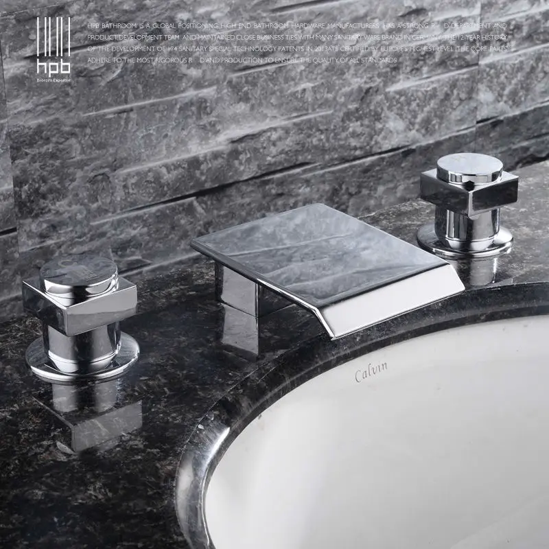 HPB New Luxury Waterfall Widespread Sink Basin Mixer Hot and Cold Water Two handle Bathroom Faucet HP3204
HPB New Luxury Waterfall Widespread Sink Basin Mixer Hot and Cold Water Two handle Bathroom Faucet HP3204