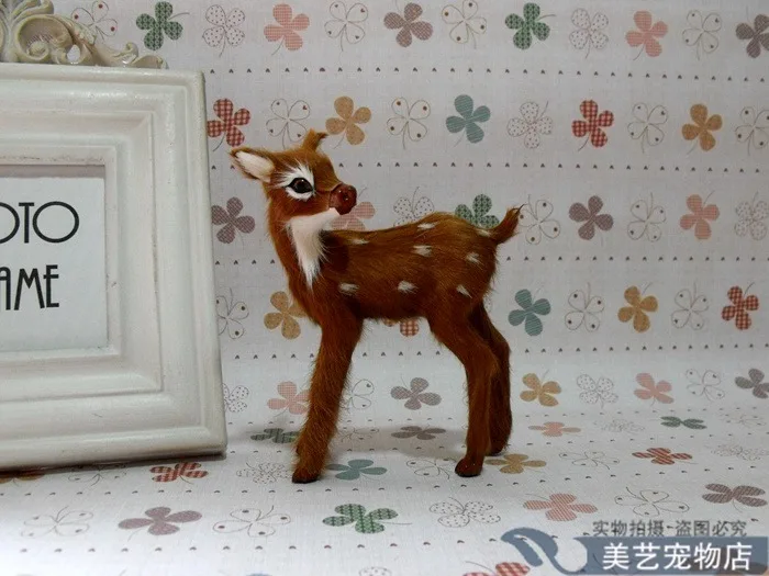 Маленькая милая имитация оленя модель украшение подарок около 10x6x12 см|deer toy|toys