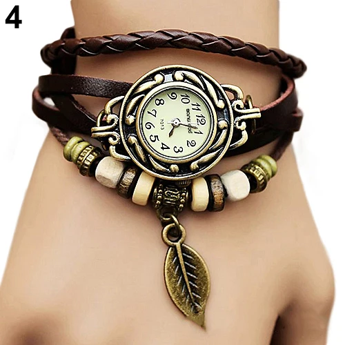 Фото Женские кварцевые наручные часы в стиле ретро с кожаным ремешком|wristwatch women|wristwatch