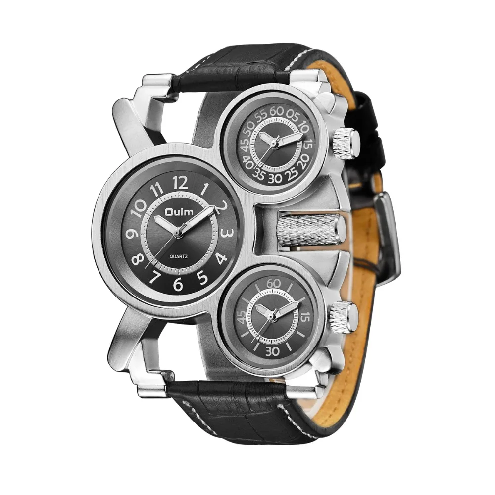 Mens Watches Oulm Top Brand Luxury Military Quartz Watch Unique 3 Small Dials Black Leather Strap Male Wristwatch Relojes Hombre
Mens Watches Oulm Top Brand Luxury Military Quartz Watch Unique 3 Small Dials Black Leather Strap Male Wristwatch Relojes Hombre