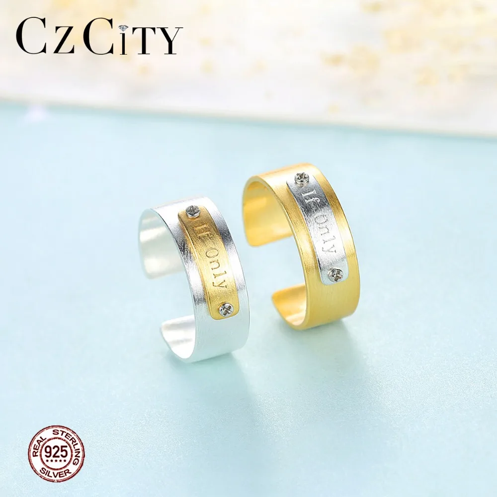 CZCITY 100% 925 пробы серебра в том случае если только открытое письмо кольца для