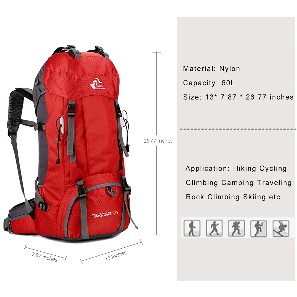 Waterproof Large 60L Travel backpack Rain Cover Bag Climbing Mountain Backpack For Sport Outdoor Camp Equipment Hike Bike Bags
Waterproof Large 60L Travel backpack Rain Cover Bag Climbing Mountain Backpack For Sport Outdoor Camp Equipment Hike Bike Bags