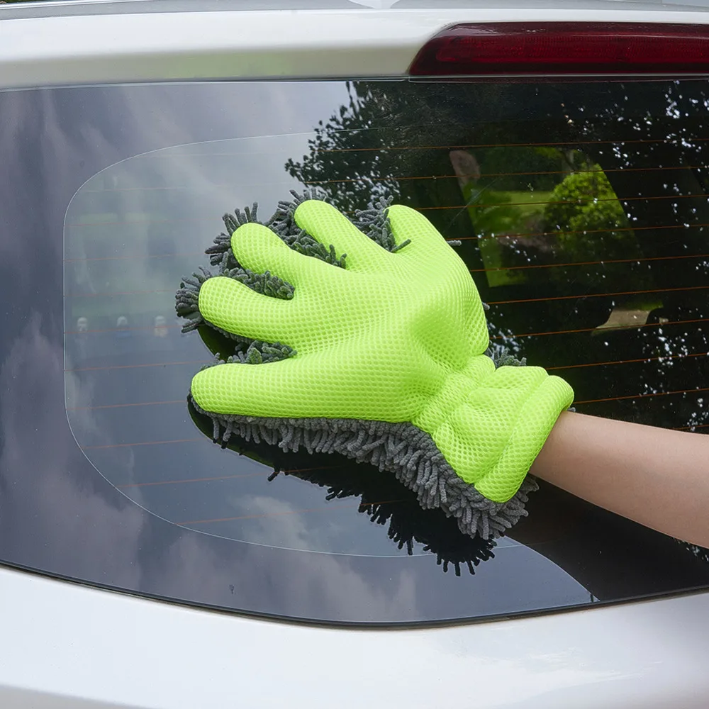 Фото AUMOHALL 1 шт перчатки для мытья автомобиля синель Чистящая - купить