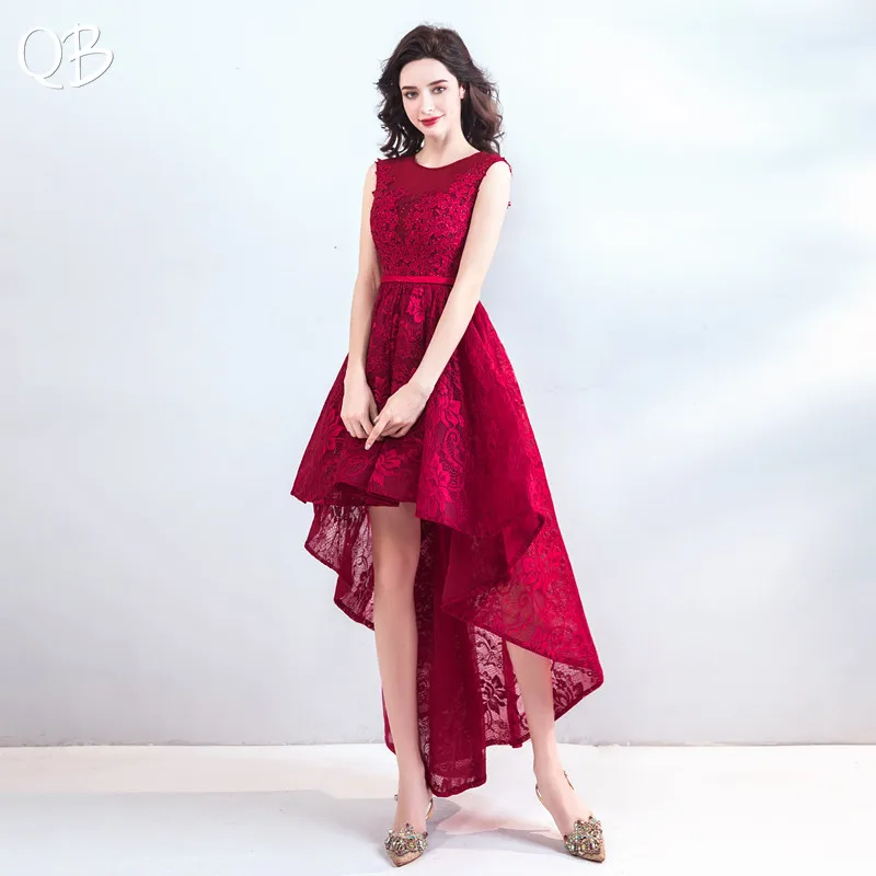 Wine Red High Low Tulle Lace Applique Sexy Luxury Evening Dresses Bride Banquet Party Prom Dress XK246
Wine Red High Low Tulle Lace Applique Sexy Luxury Evening Dresses Bride Banquet Party Prom Dress XK246