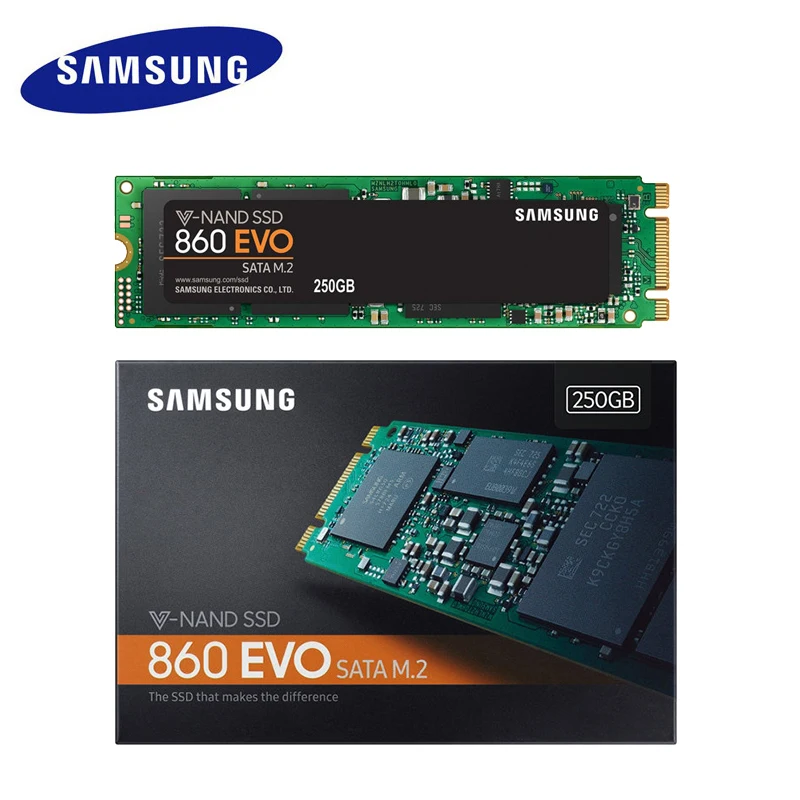 SAMSUNG SSD 860 EVO M.2 2280 SATA 2 ТБ 1 500 Гб 250 Внутренний твердотельный жесткий диск HDD M2