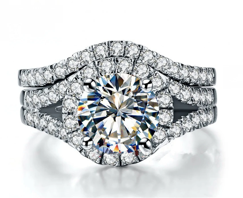 Тест Положительный сертификат 8 мм 2Ct Moissanite набор колец из стерлингового серебра 925 пробы Свадебные кольца цвета белого золота романтически...
Тест Положительный сертификат 8 мм 2Ct Moissanite набор колец из стерлингового серебра 925 пробы Свадебные кольца цвета белого золота романтически...