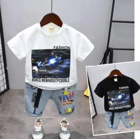 Children's Clothing set Young Children's Clothing Boy's Clothing cotton Printed Short-sleeved Cartoon Printed Denim Shorts suit
Children's Clothing set Young Children's Clothing Boy's Clothing cotton Printed Short-sleeved Cartoon Printed Denim Shorts suit