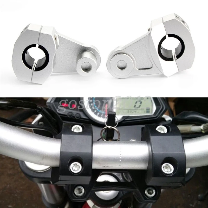 2 шт. серебристые алюминиевые зажимы для мотоцикла 7/8 дюйма 22 мм | Автомобили и