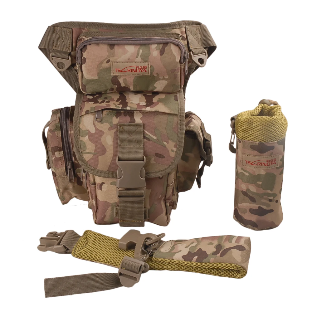 TSURINOYA 29*22*12cm Multi-Purpose Fishing Bag Two-Layers Haversack Canvas Fabric Outdoor Camping Shoulder Tools | Спорт и