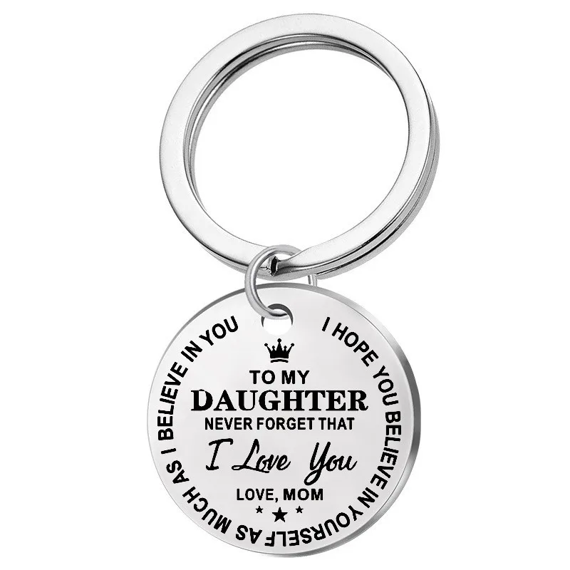 Trendy Stainless Steel Keychain Engraved To My Son Daughter forever Love Mom Keyring Key Chains Charm Love Pendant Jewelry Gift
Trendy Stainless Steel Keychain Engraved To My Son Daughter forever Love Mom Keyring Key Chains Charm Love Pendant Jewelry Gift