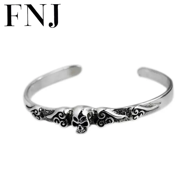 FNJ 925 Silver Skull Bangle Vintage Open Size Diameter 60mm Original S990 Sterling Silver Bangles for Men Jewelry
FNJ 925 Silver Skull Bangle Vintage Open Size Diameter 60mm Original S990 Sterling Silver Bangles for Men Jewelry