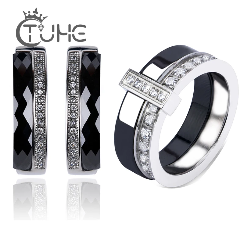 Vintage Black Jewelry Set Fashion Women Jewelry Set Antique Silver Color Crystal Round Stone Ceramic Earrings Rings Sets Gift
Vintage Black Jewelry Set Fashion Women Jewelry Set Antique Silver Color Crystal Round Stone Ceramic Earrings Rings Sets Gift