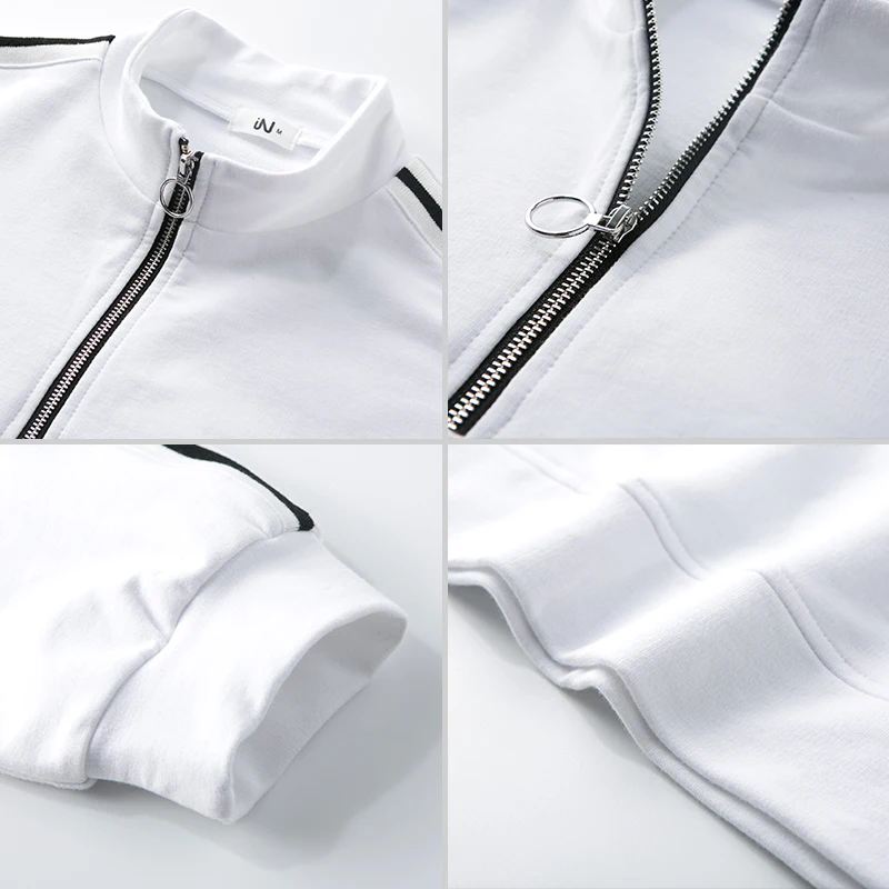White Hoodies Women Autumn Korean Fashion Causal Pullover Sweatshirt Patchwork Zipper Stand Neck Cotton Crop Top Female Clothing
White Hoodies Women Autumn Korean Fashion Causal Pullover Sweatshirt Patchwork Zipper Stand Neck Cotton Crop Top Female Clothing