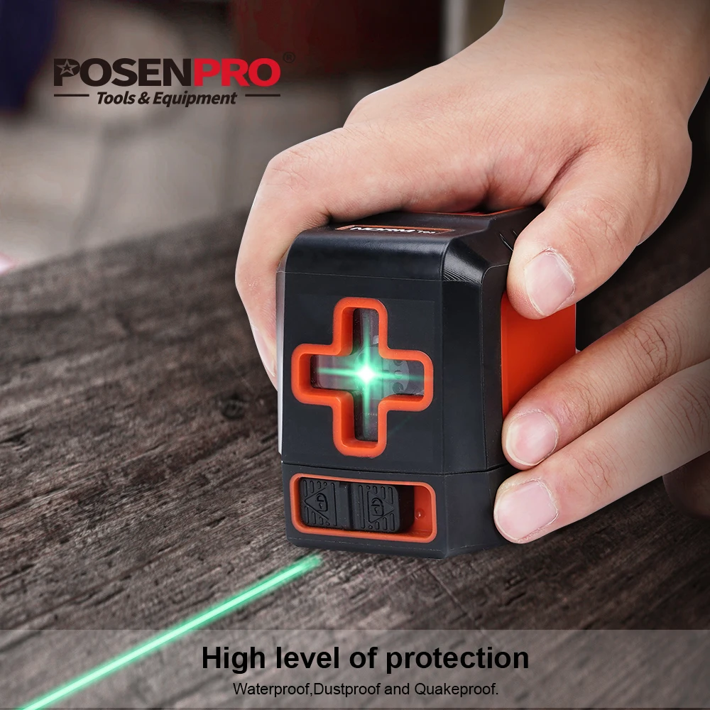 POSENPRO Laser Level Green Red 2 Lines Horizontal Vertical Cross Lines Green Beam Red Beam Laser Measuring Instrument
POSENPRO Laser Level Green Red 2 Lines Horizontal Vertical Cross Lines Green Beam Red Beam Laser Measuring Instrument