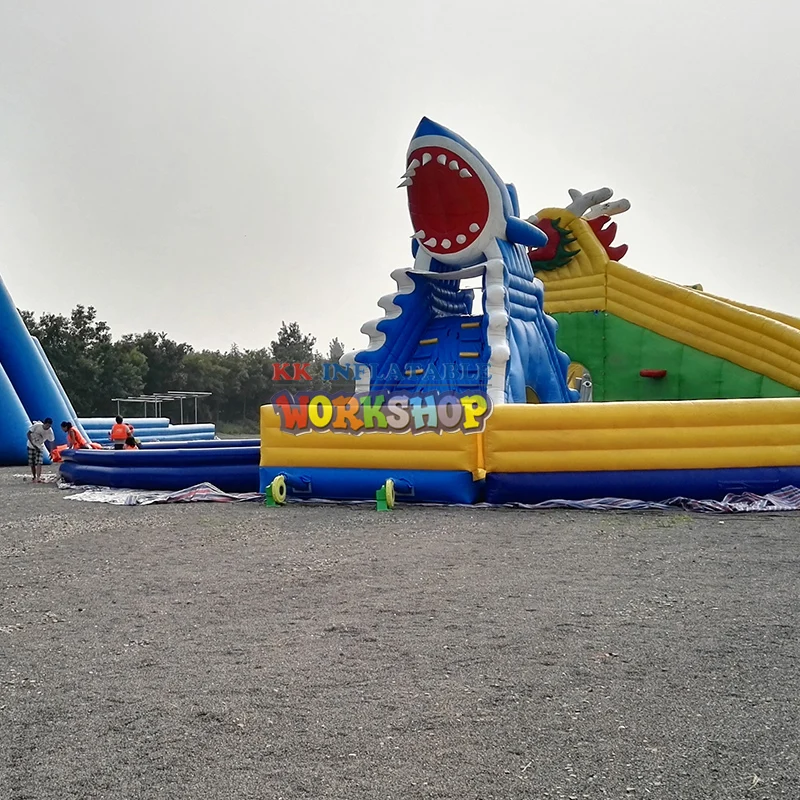 Надувной водный парк Funtastic Funcity Dragon & Shark для летних праздников | Игрушки и хобби