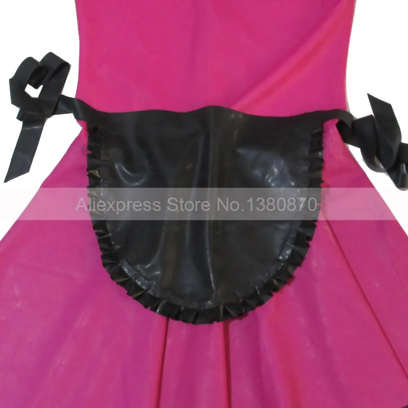Rose and Black Latex Dress Maid Rubber Costumes with Apron Customized Handmade Dresses S-LD154
Rose and Black Latex Dress Maid Rubber Costumes with Apron Customized Handmade Dresses S-LD154