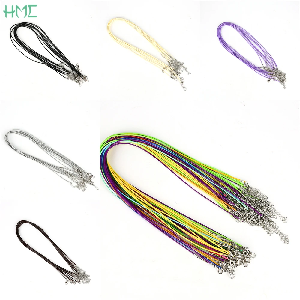 5PCS 1.5 mm/2mm Faux Leather Chains Bracelet Charms With Lobster Clasp Adjustable String Cord Necklaces For DIY Jewelry Making
5PCS 1.5 mm/2mm Faux Leather Chains Bracelet Charms With Lobster Clasp Adjustable String Cord Necklaces For DIY Jewelry Making