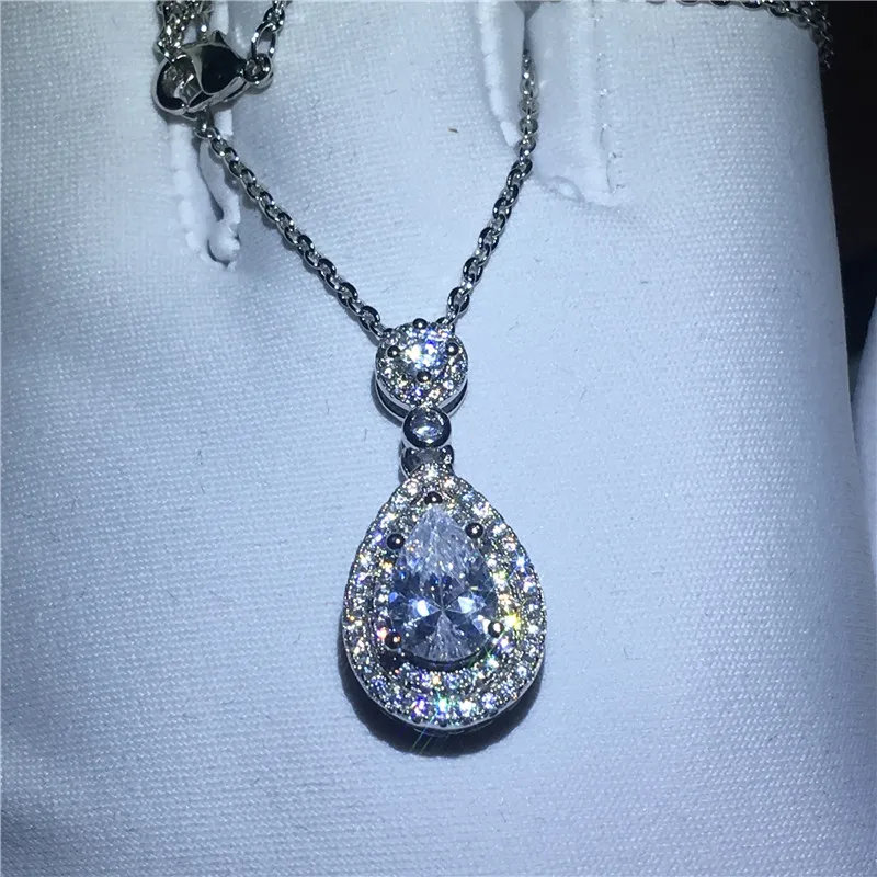 Handmade Female pendant With necklace 925 Sterling silver pear cut AAAAA zircon Cz Engagement wedding Pendants for women Gift
Handmade Female pendant With necklace 925 Sterling silver pear cut AAAAA zircon Cz Engagement wedding Pendants for women Gift