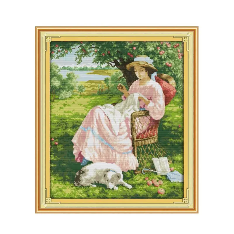 14/16/18/27/28 Woman Under The Apple Tree Chinese Character Cross Stitch Kit Lady And Puppy Dog Furniture Cloth Sewing
14/16/18/27/28 Woman Under The Apple Tree Chinese Character Cross Stitch Kit Lady And Puppy Dog Furniture Cloth Sewing