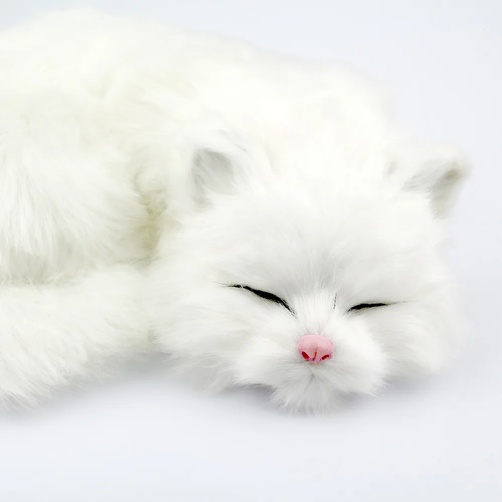 Plush Animals White Yellow Lifelike Sleeping Cats Realistic Pets Models Children Birthday Gifts Creative Home Decoration Kid Toy | Игрушки и