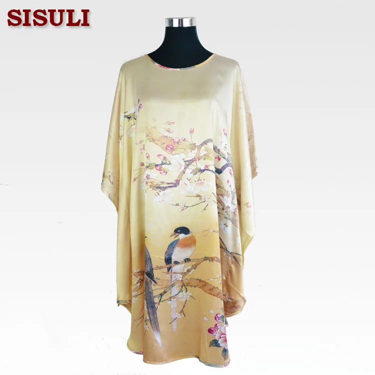 Silk Pajama Dress 100% Pure Silk Women Dresses Floral Printed Pattern Plus Size Organic Fabric Summer Dress 2016 Birds
Silk Pajama Dress 100% Pure Silk Women Dresses Floral Printed Pattern Plus Size Organic Fabric Summer Dress 2016 Birds
