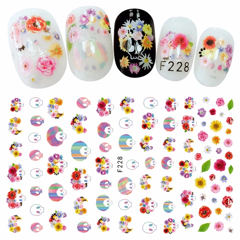 thin adhesive nail art decorations stickers beauty acrylic manicure skull flower decals nail supplies tool F22730
thin adhesive nail art decorations stickers beauty acrylic manicure skull flower decals nail supplies tool F22730