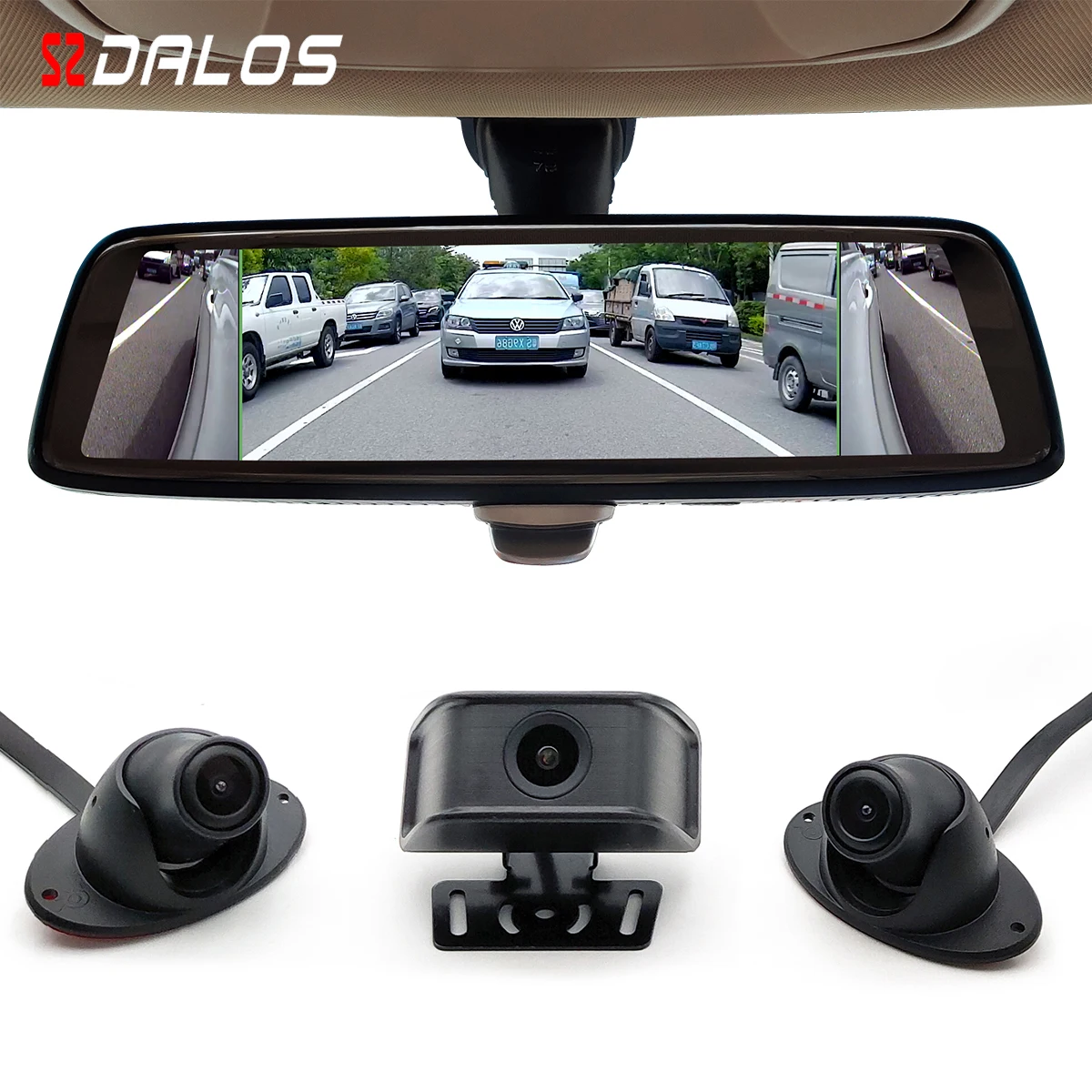 SZDALOS Mirror Dash Cam 10" Full Touch Screen Smart Mirror Camera 4 Lens drive recorder Steering trigger side blind spot visible
SZDALOS Mirror Dash Cam 10" Full Touch Screen Smart Mirror Camera 4 Lens drive recorder Steering trigger side blind spot visible