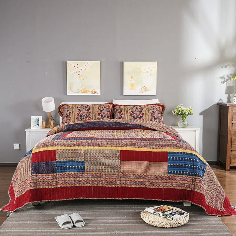 Vintage Patchwork Quilt Sets 3PCS Quilted Bedspreads Washable Cotton Quilts Bed Covers With 2*Shams Super King Size Coverlet
Vintage Patchwork Quilt Sets 3PCS Quilted Bedspreads Washable Cotton Quilts Bed Covers With 2*Shams Super King Size Coverlet