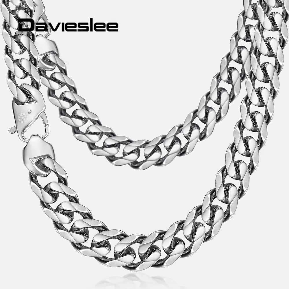 Davieslee Silver Color Necklaces for Men 13/15mm Jewelry for Male 316L Stainless Steel Mens Necklaces 20 22 24inch LHNM25
Davieslee Silver Color Necklaces for Men 13/15mm Jewelry for Male 316L Stainless Steel Mens Necklaces 20 22 24inch LHNM25