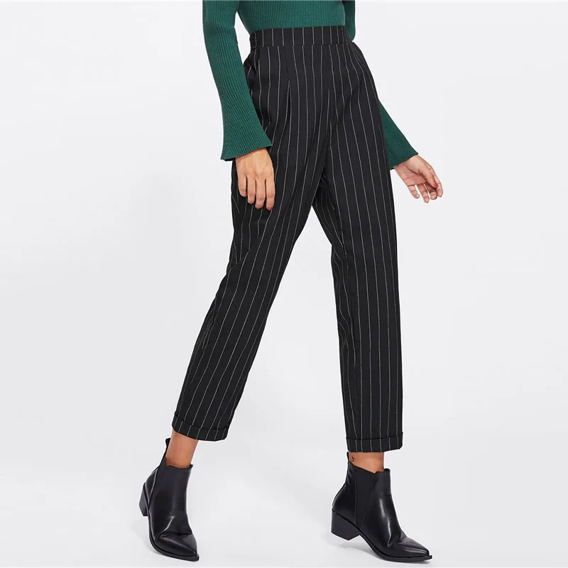 China Nice Retro Style Grey Striped Tapered High Waist Pants Vogue Womens Trip Casual Haren Pants
China Nice Retro Style Grey Striped Tapered High Waist Pants Vogue Womens Trip Casual Haren Pants