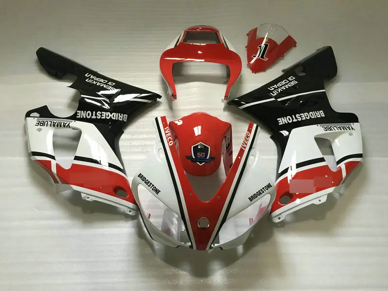 Топовый Комплект обтекателя мотоцикла для YAMAHA YZFR1 98 99 YZF R1 1998 1999 YZF1000 yzfr1 белый
