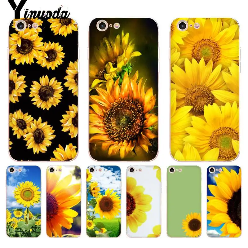 Чехол Yinuoda для iphone 7 6 X чехол с рисунком подсолнуха цветной телефона iPhone 8 6S Plus 5 5S SE