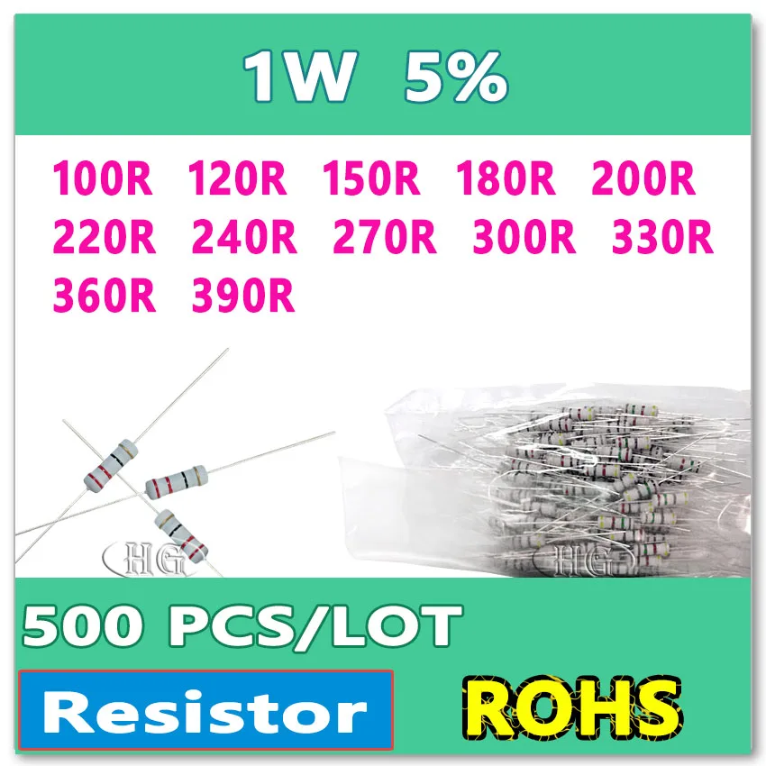 JASNPROSMA 500 шт./лот 5% 1 Вт 100R 120R 150R 180R 200R 220R 240R 270R 300R 330R 360R 390R карбоновый пленочный резистор DIP OHM
JASNPROSMA 500 шт./лот 5% 1 Вт 100R 120R 150R 180R 200R 220R 240R 270R 300R 330R 360R 390R карбоновый пленочный резистор DIP OHM