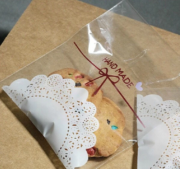 600 шт. прозрачные пластиковые пакеты для выпечки печенья|lace gift|small giftsbag plastic |