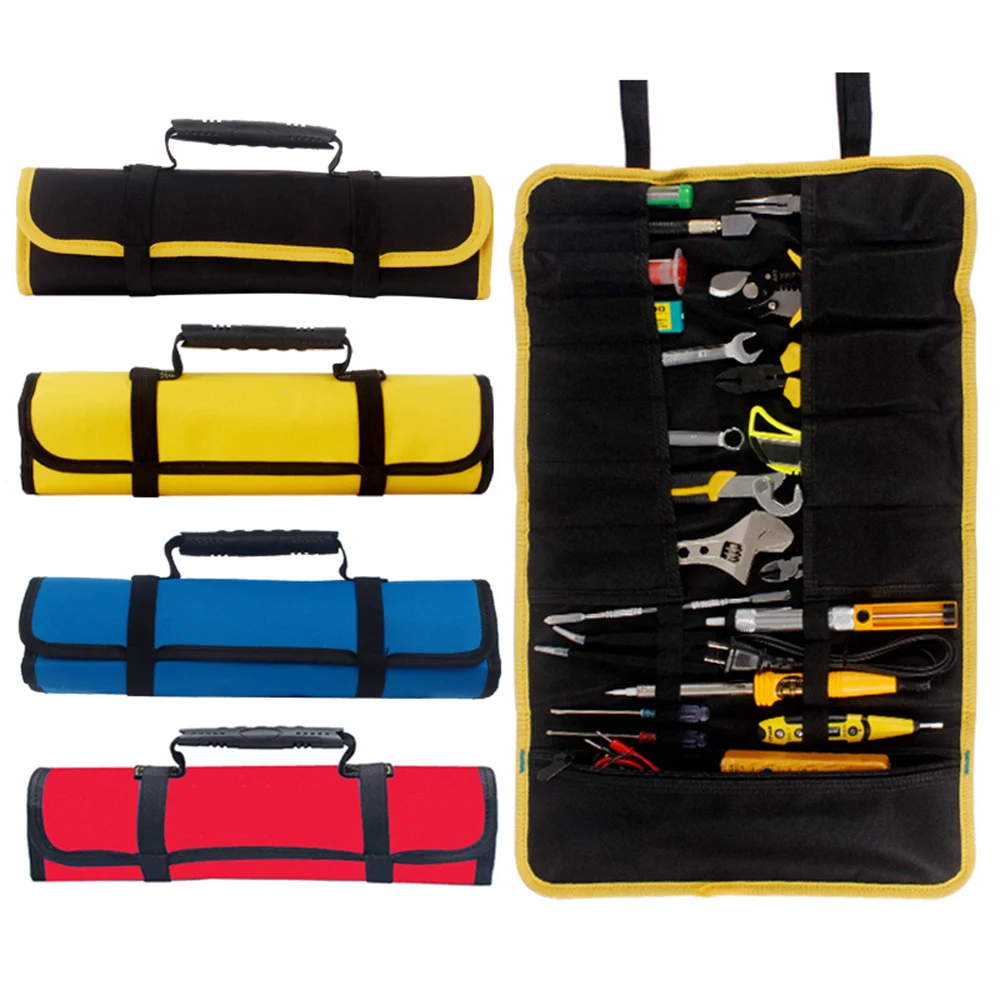 Multifunction Electrician Hand Tool Bag Carrying Handles Oxford Canvas Wrench Spanner Chisel Roll Bags Organizer Storage Case |