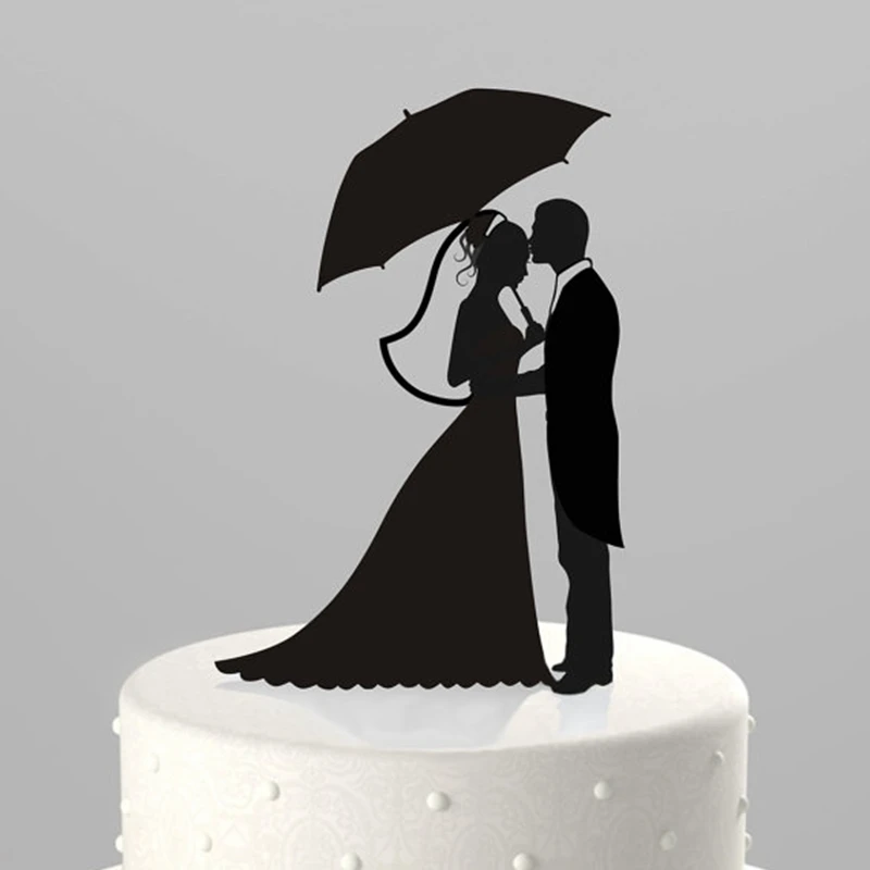 Wedding Cake Topper Silhouette Groom with Bride holding Umbrella Acrylic Cake Topper
Wedding Cake Topper Silhouette Groom with Bride holding Umbrella Acrylic Cake Topper