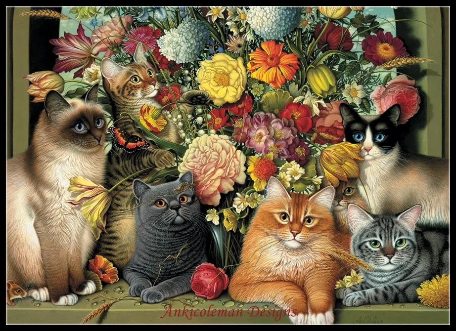 Bouquet Cats - Counted Cross Stitch Kits -DIY Handmade Needlework for Embroidery 14 ct Cross Stitch Sets DMC Color
Bouquet Cats - Counted Cross Stitch Kits -DIY Handmade Needlework for Embroidery 14 ct Cross Stitch Sets DMC Color