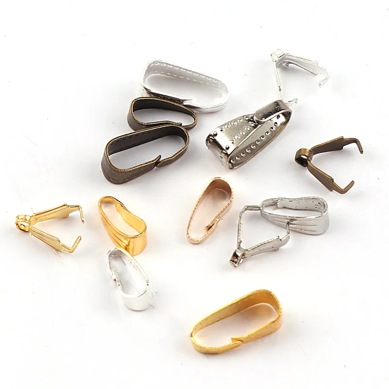 

3x7mm Metal Clasps Pinch Clips Bails Charm Melon Seeds Buckle Pendant DIY Necklace Bracelet Connectors Jewelry Findings