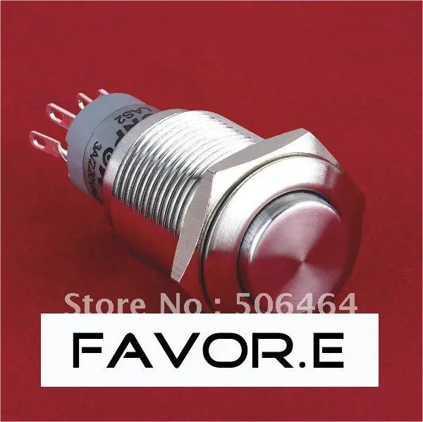 16mm IP67 3A/250VAC 1NO 1NC Momentary metal Push Button Switch High round
16mm IP67 3A/250VAC 1NO 1NC Momentary metal Push Button Switch High round