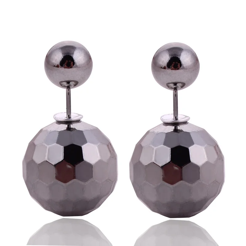 Double Sides Pearl Stud Earrings Unique Design 7 Colors Multifaceted Ball Shape Shining UV Craft Big Ball Bead Jewelry For Women
Double Sides Pearl Stud Earrings Unique Design 7 Colors Multifaceted Ball Shape Shining UV Craft Big Ball Bead Jewelry For Women
