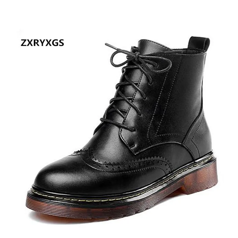ZXRYXGS Brand Boots Flat Non-slip Single Martin Boots Plus Velvet and Wool Snow Boots Fashion Real Leather Shoes Woman Boots
ZXRYXGS Brand Boots Flat Non-slip Single Martin Boots Plus Velvet and Wool Snow Boots Fashion Real Leather Shoes Woman Boots