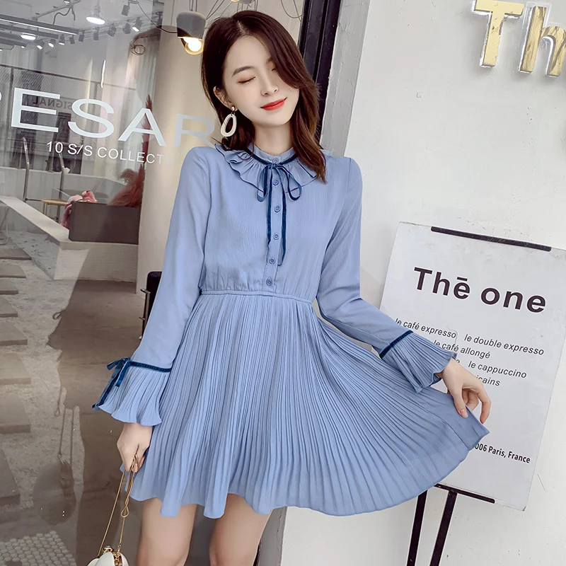 2019 New Spring Streetwear Sweet Fashion Casual Fresh Fairy Slim Chiffon Dress Female Long-sleeved Party Dresses
2019 New Spring Streetwear Sweet Fashion Casual Fresh Fairy Slim Chiffon Dress Female Long-sleeved Party Dresses