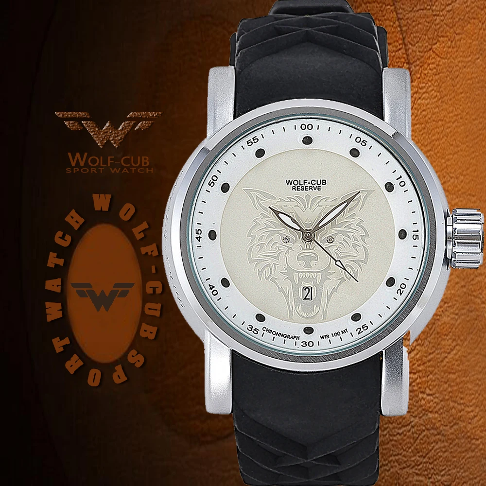 USA Wolf Dial Calendar Steel Shell Men Sports Personality Watch Japan Movenent Featured Rubber Watchband Oversized Dial 3Bar
USA Wolf Dial Calendar Steel Shell Men Sports Personality Watch Japan Movenent Featured Rubber Watchband Oversized Dial 3Bar