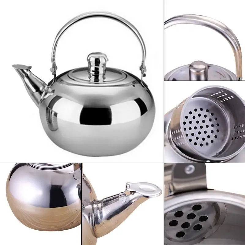

Stainless Steel Exquisite Kettle Teapot With Strainer Coffee Maker Anti-scalding Handle Design Heat Insulation And Anti-scalding